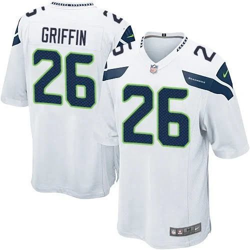 Men Seattle Seahawks 26 Shaquill Griffin Nike White Game NFL Jersey